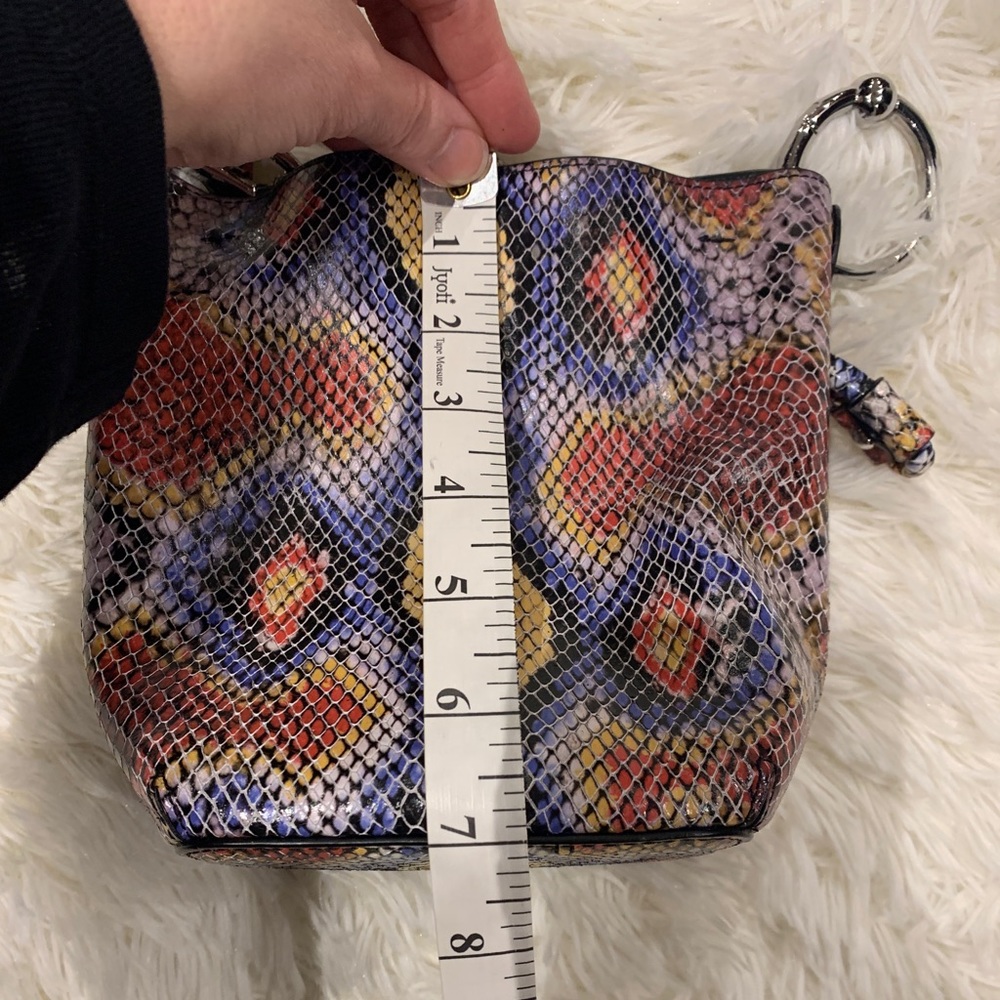Rebecca Minkoff Multicolor Snake-Print Crossbody Bucket Bag - Picture 9 of 12